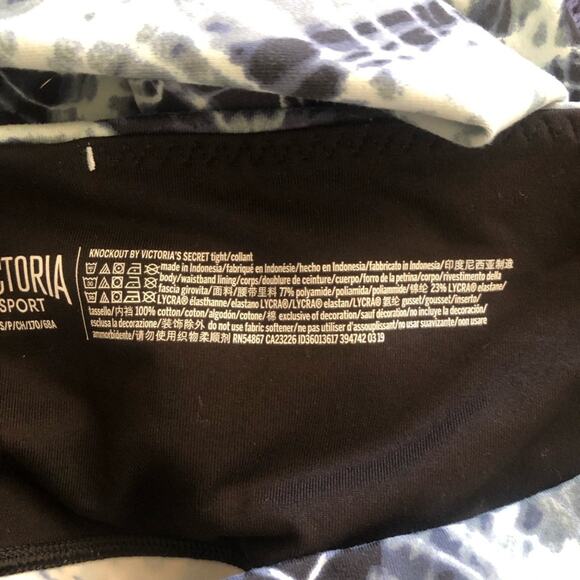 Victoria's Secret Sport Women’s Knockout Leggings  Black Blue White Tie-Dye SM - Picture 11 of 11